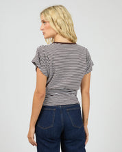 ALL ABOUT EVE PAIGE STRIPE TEE - BROWN