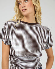 ALL ABOUT EVE PAIGE STRIPE TEE - BROWN