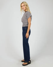 ALL ABOUT EVE PAIGE STRIPE TEE - BROWN