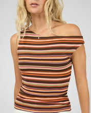 ALL ABOUT EVE SOLEIL OFF THE SHOULDER TOP - SUNSET STRIPE