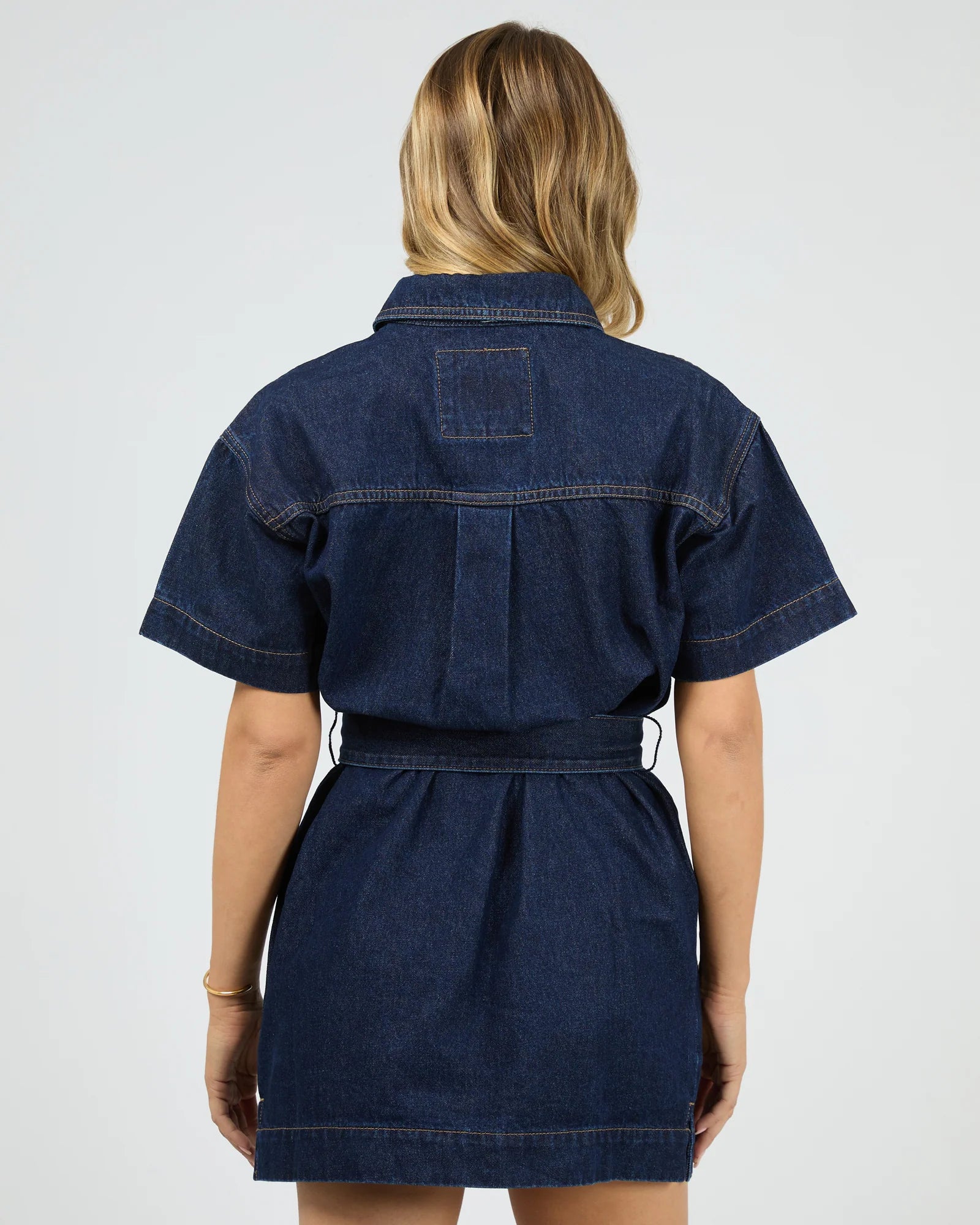 ALL ABOUT EVE SUNNY DENIM DRESS WOMENS BUTTON UP DRESS INDIGO