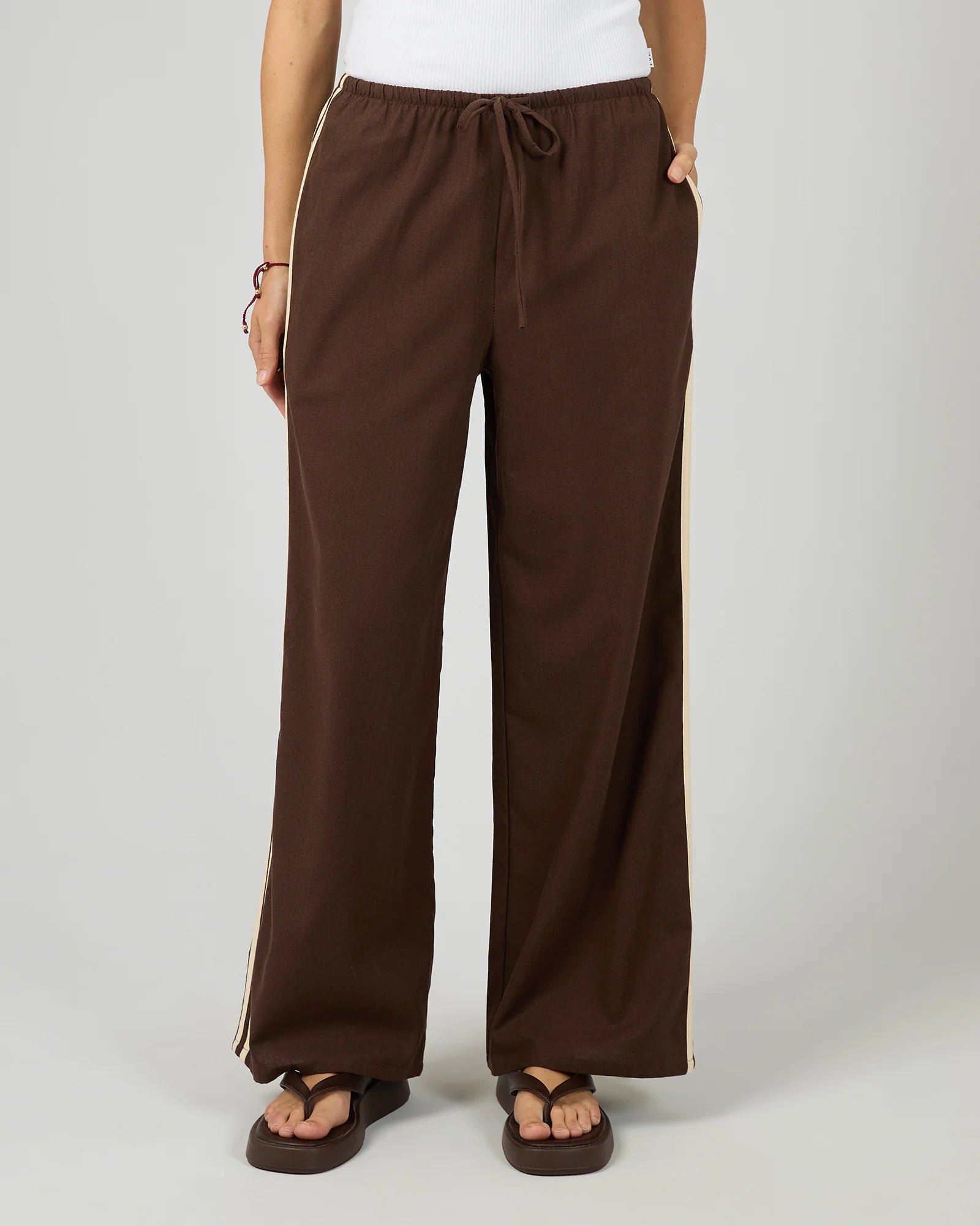 ALL ABOUT EVE WEST COAST STRIPE PANTS - BROWN