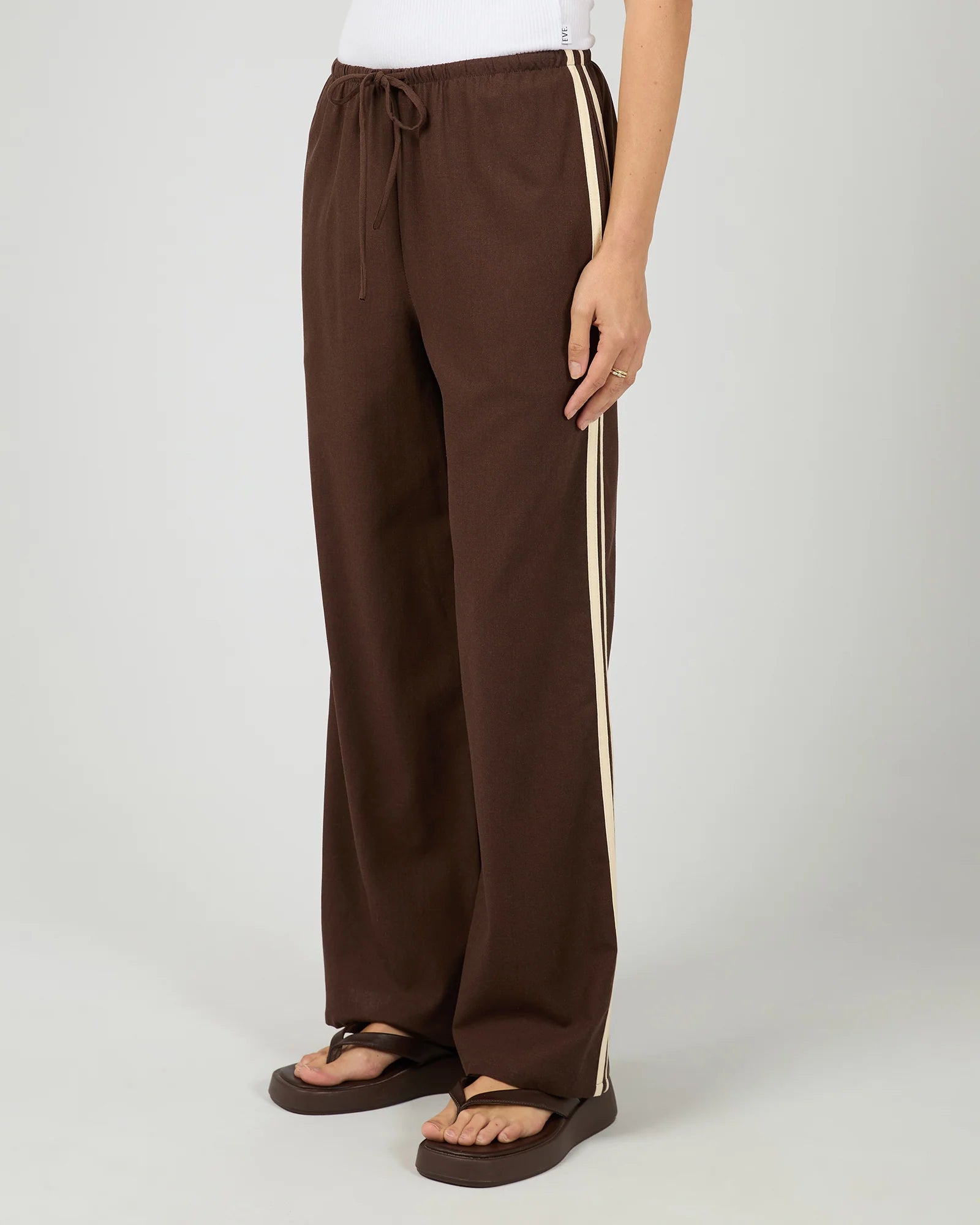 ALL ABOUT EVE WEST COAST STRIPE PANTS - BROWN