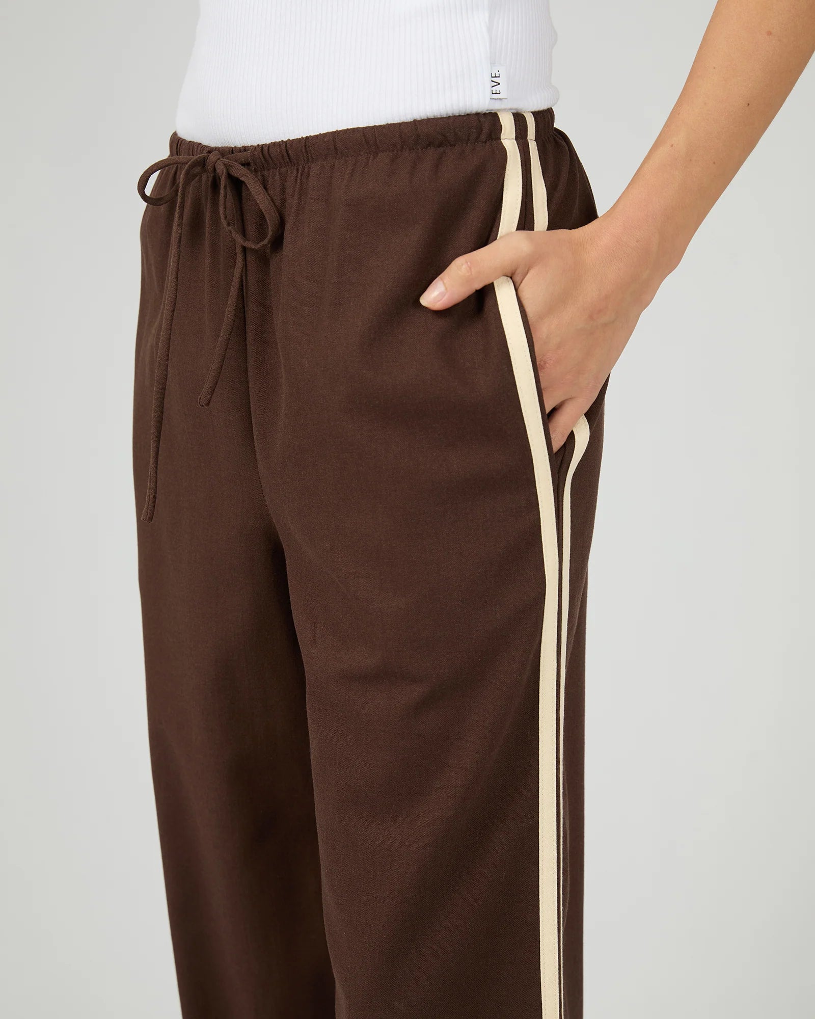 ALL ABOUT EVE WEST COAST STRIPE PANTS - BROWN
