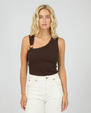 ALL ABOUT EVE WILLOW RIB TANK - BROWN