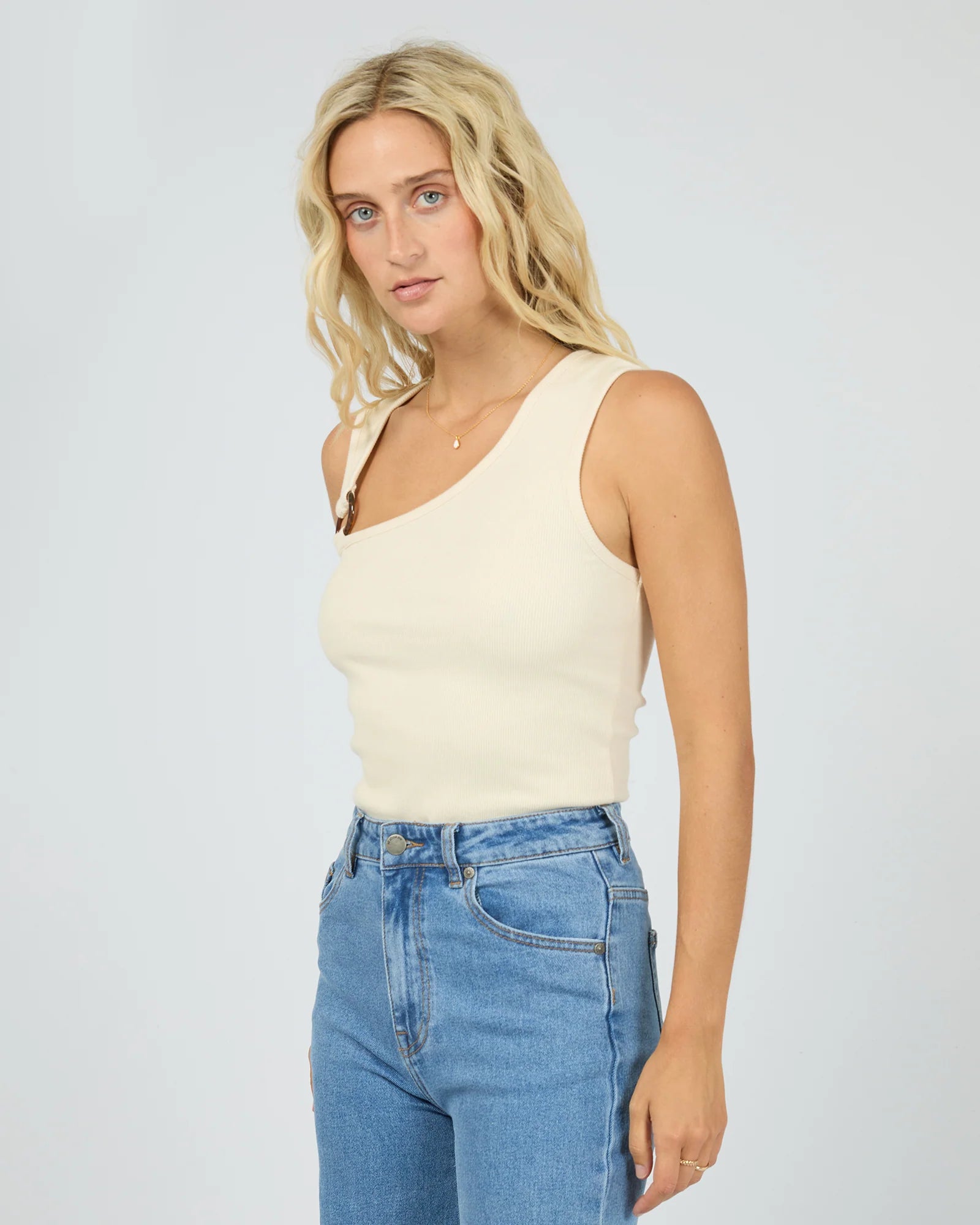 ALL ABOUT EVE WILLOW RIB TANK - VANILLA