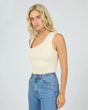 ALL ABOUT EVE WILLOW RIB TANK - VANILLA