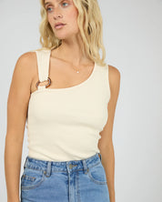 ALL ABOUT EVE WILLOW RIB TANK - VANILLA