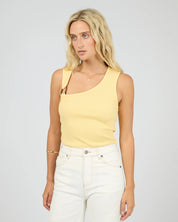ALL ABOUT EVE WILLOW RIB TANK - YELLOW