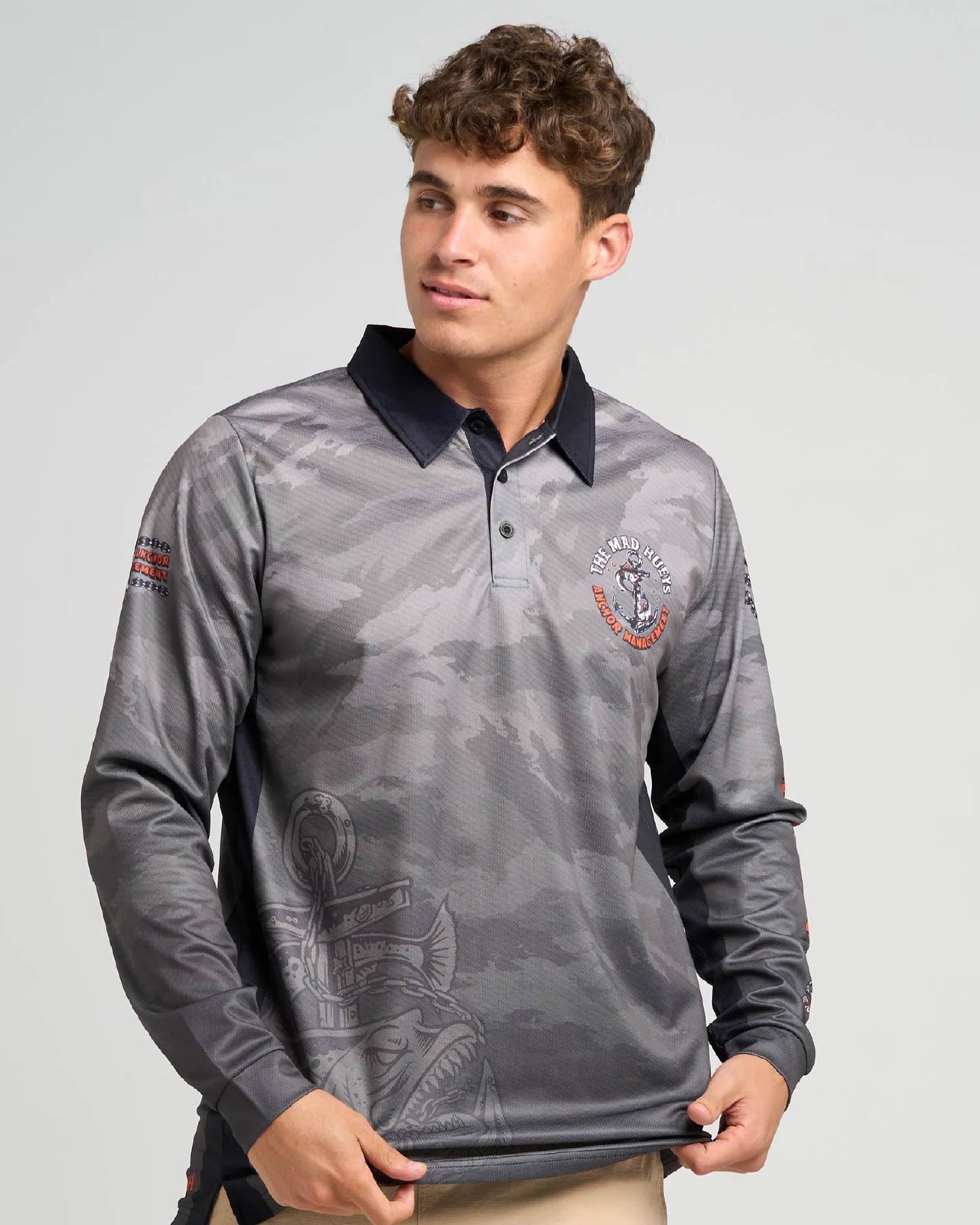 THE MAD HUEYS ANCHOR MANAGEMENT UPF 50+ FISHING JERSEY