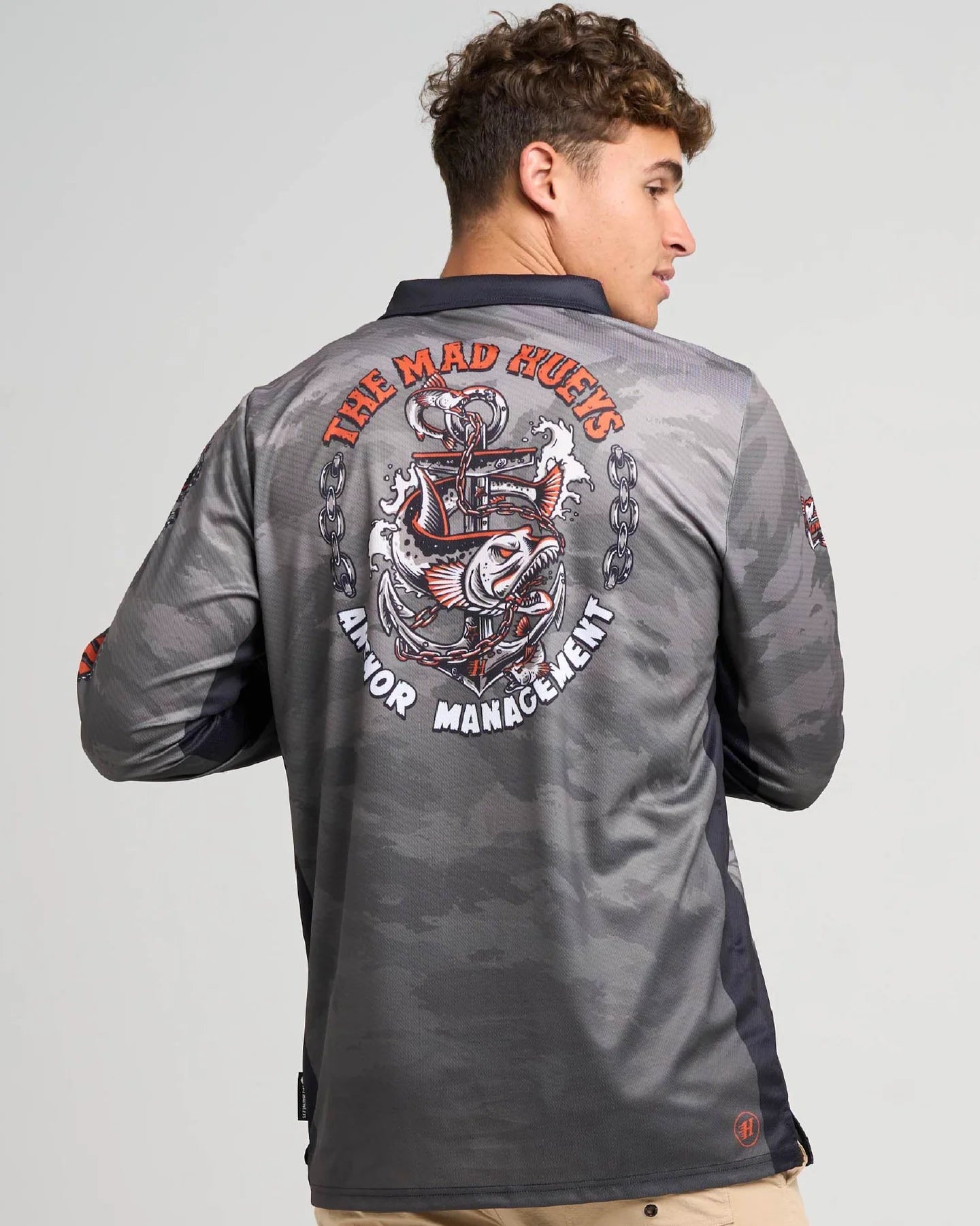 THE MAD HUEYS ANCHOR MANAGEMENT UPF 50+ FISHING JERSEY