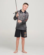 THE MAD HUEYS ANCHOR MANAGEMENT YOUTH UPF 50+ FISHING JERSEY
