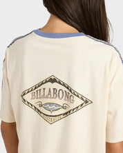 BILLABONG BARRELS WOMENS GRAPHIC T SHIRT WHITE CAP SURF TEE