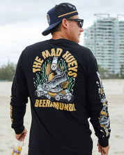 THE MAD HUEYS BEERAMUNDI LS TEE MEN’S FISHING LONG SLEEVE SHIRT BLACK