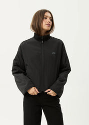 AFENDS BERLIN REVERSIBLE POLAR FLEECE JACKET RECYCLED BLACK
