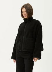 AFENDS BERLIN REVERSIBLE POLAR FLEECE JACKET RECYCLED BLACK