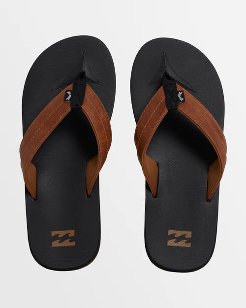BILLABONG ALL DAY IMPACT THONGS – MENS COMFORT FOOTWEAR SANDALS IN BLACK TAN