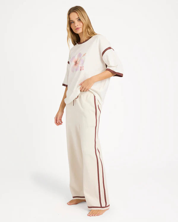 BILLABONG BACK TO IT WIDE LEG TRACKPANTS SALT CRYSTAL