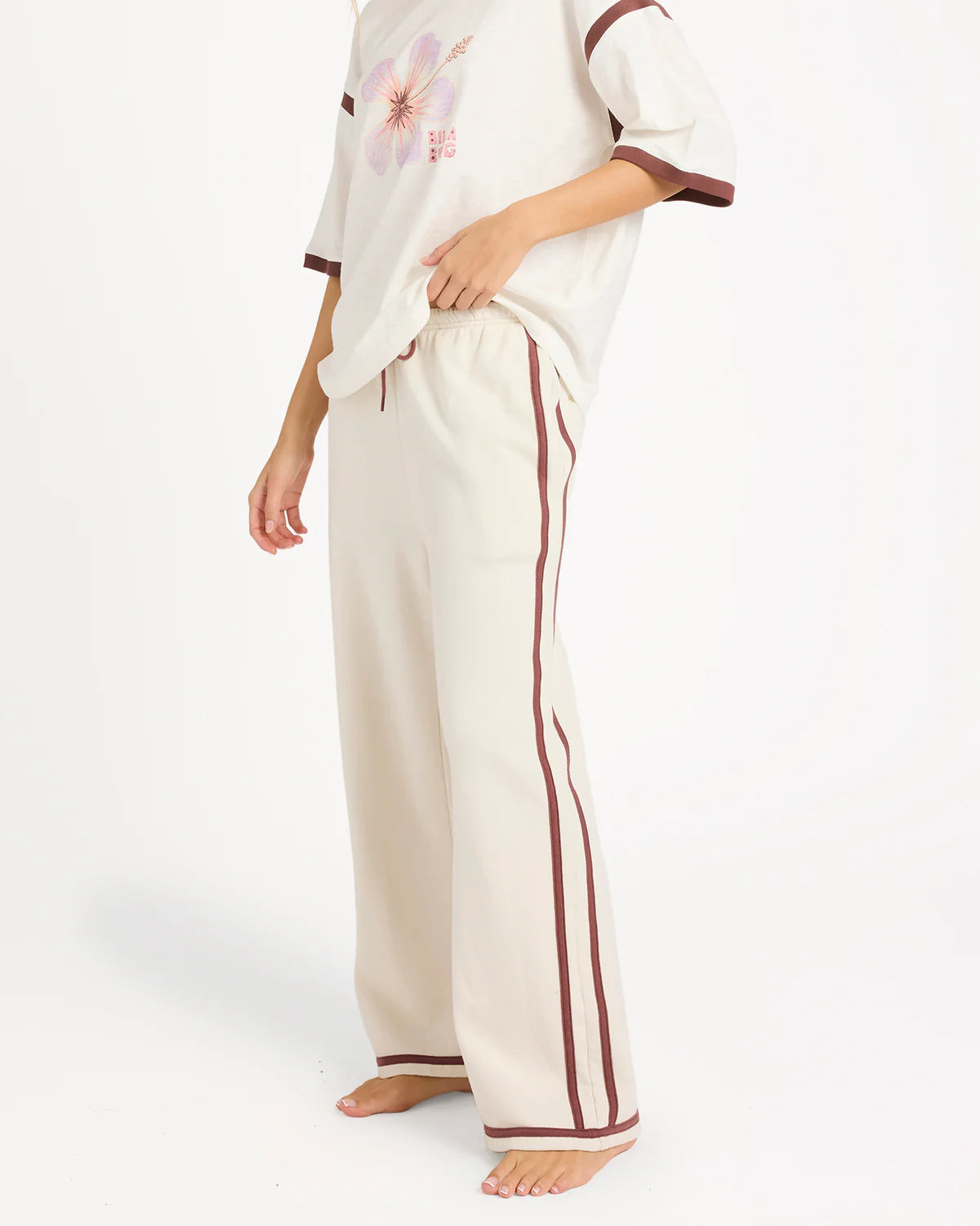 BILLABONG BACK TO IT WIDE LEG TRACKPANTS SALT CRYSTAL