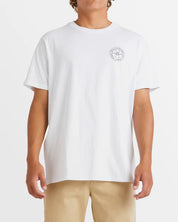 BILLABONG BIG WAVE DAZ MENS T-SHIRT WHITE SURF GRAPHIC TEE PREMIUM COTTON