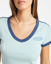 BILLABONG BILLA CRUSH WOMENS T-SHIRT SEA FOG RELAXED SURF GRAPHIC SUMMER TEE