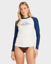 BILLABONG BILLA TRIPPER LONG SLEEVE RASH VEST WOMENS SURF RASHIE WHITE