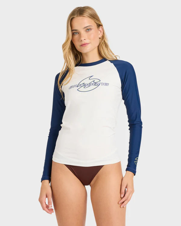 BILLABONG BILLA TRIPPER LONG SLEEVE RASH VEST WOMENS SURF RASHIE WHITE