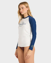 BILLABONG BILLA TRIPPER LONG SLEEVE RASH VEST WOMENS SURF RASHIE WHITE