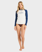 BILLABONG BILLA TRIPPER LONG SLEEVE RASH VEST WOMENS SURF RASHIE WHITE
