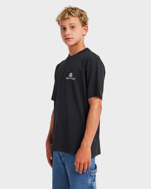 BILLABONG BIO WAVE OG T-SHIRT – BOYS 8-16 CLASSIC SURF GRAPHIC TEE BLACK