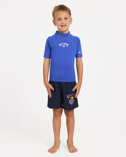 BILLABONG BOYS 2-7 GROMS ALL DAY ARCH UPF 50 RASHGUARD – COBALT