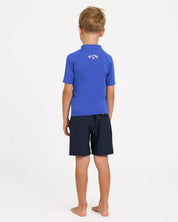 BILLABONG BOYS 2-7 GROMS ALL DAY ARCH UPF 50 RASHGUARD – COBALT