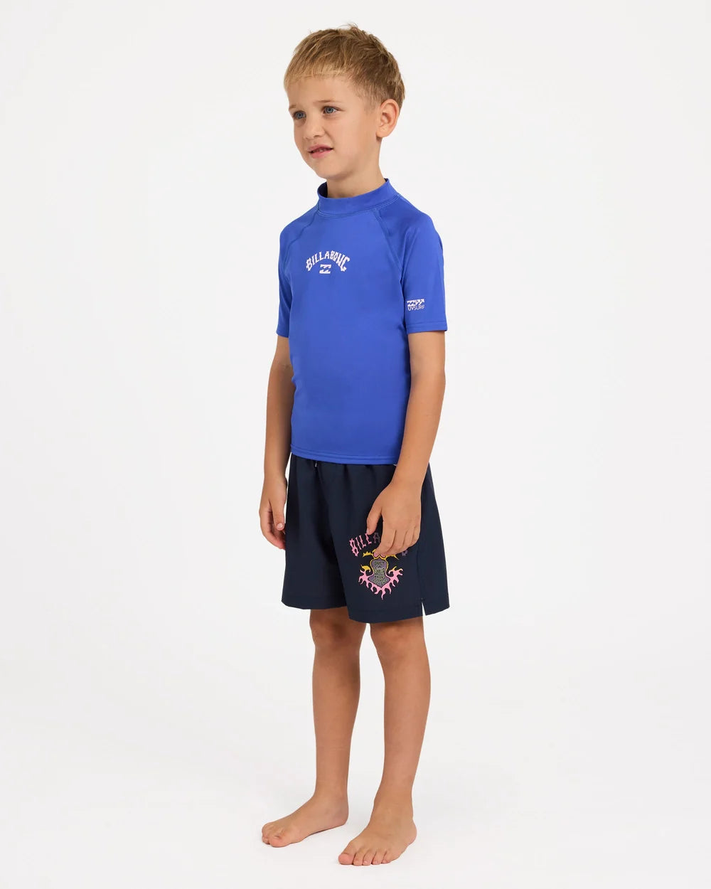 BILLABONG BOYS 2-7 GROMS ALL DAY ARCH UPF 50 RASHGUARD – COBALT