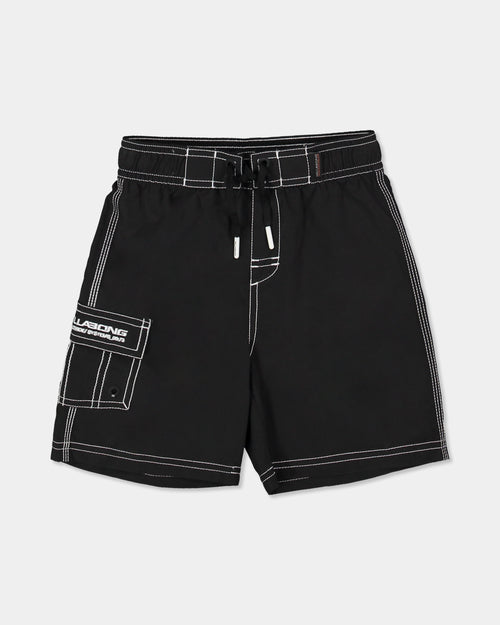 BILLABONG BOYS 2-7 GROMS THROW ON 13" BOARDSHORTS – BLACK