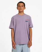 BILLABONG BOYS 8-16 CRAYON WAVE T-SHIRT – PURPLE ASH