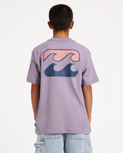 BILLABONG BOYS 8-16 CRAYON WAVE T-SHIRT – PURPLE ASH