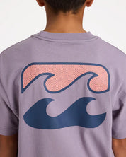 BILLABONG BOYS 8-16 CRAYON WAVE T-SHIRT – PURPLE ASH