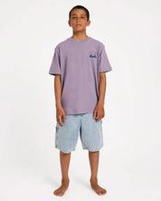 BILLABONG BOYS 8-16 CRAYON WAVE T-SHIRT – PURPLE ASH