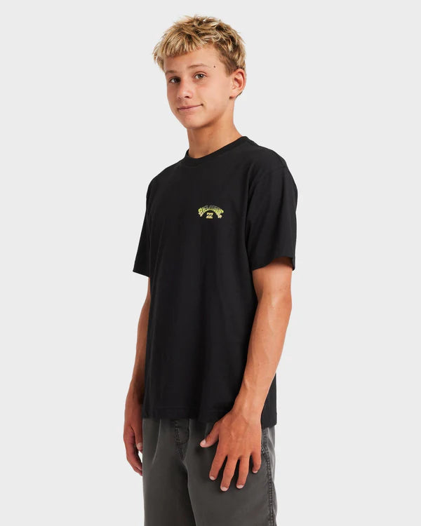 BILLABONG BOYS 8-16 WAX ARCH T-SHIRT (BLACK)