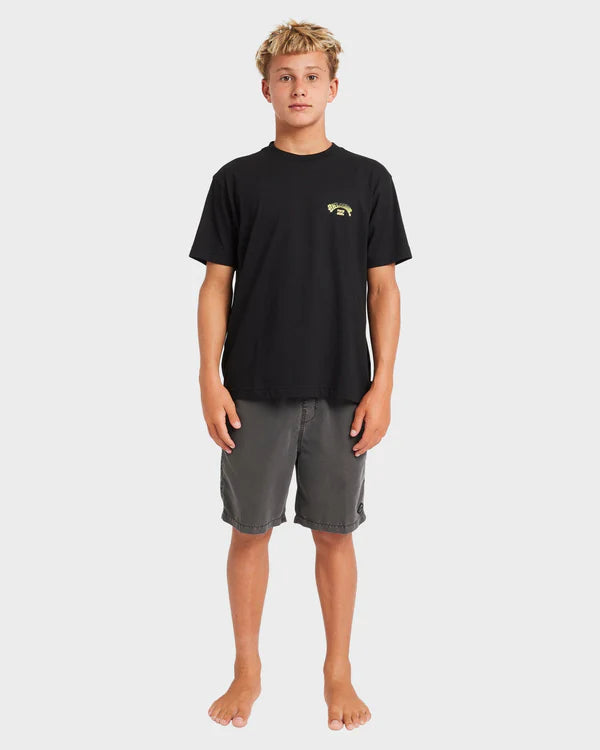 BILLABONG BOYS 8-16 WAX ARCH T-SHIRT (BLACK)