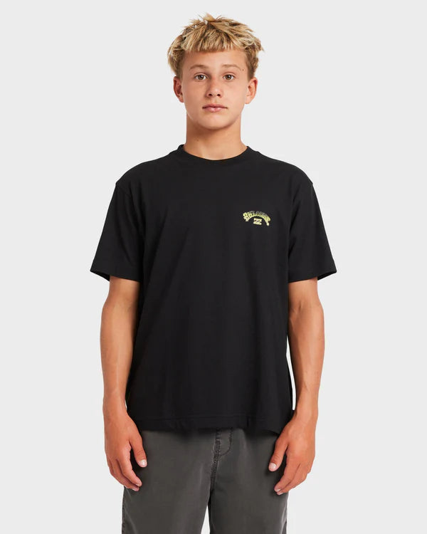 BILLABONG BOYS 8-16 WAX ARCH T-SHIRT (BLACK)