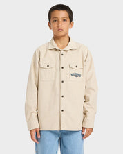 BILLABONG BOYS BONG DAYS CORDUROY LONG SLEEVE SHIRT STONE
