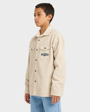 BILLABONG BOYS BONG DAYS CORDUROY LONG SLEEVE SHIRT STONE