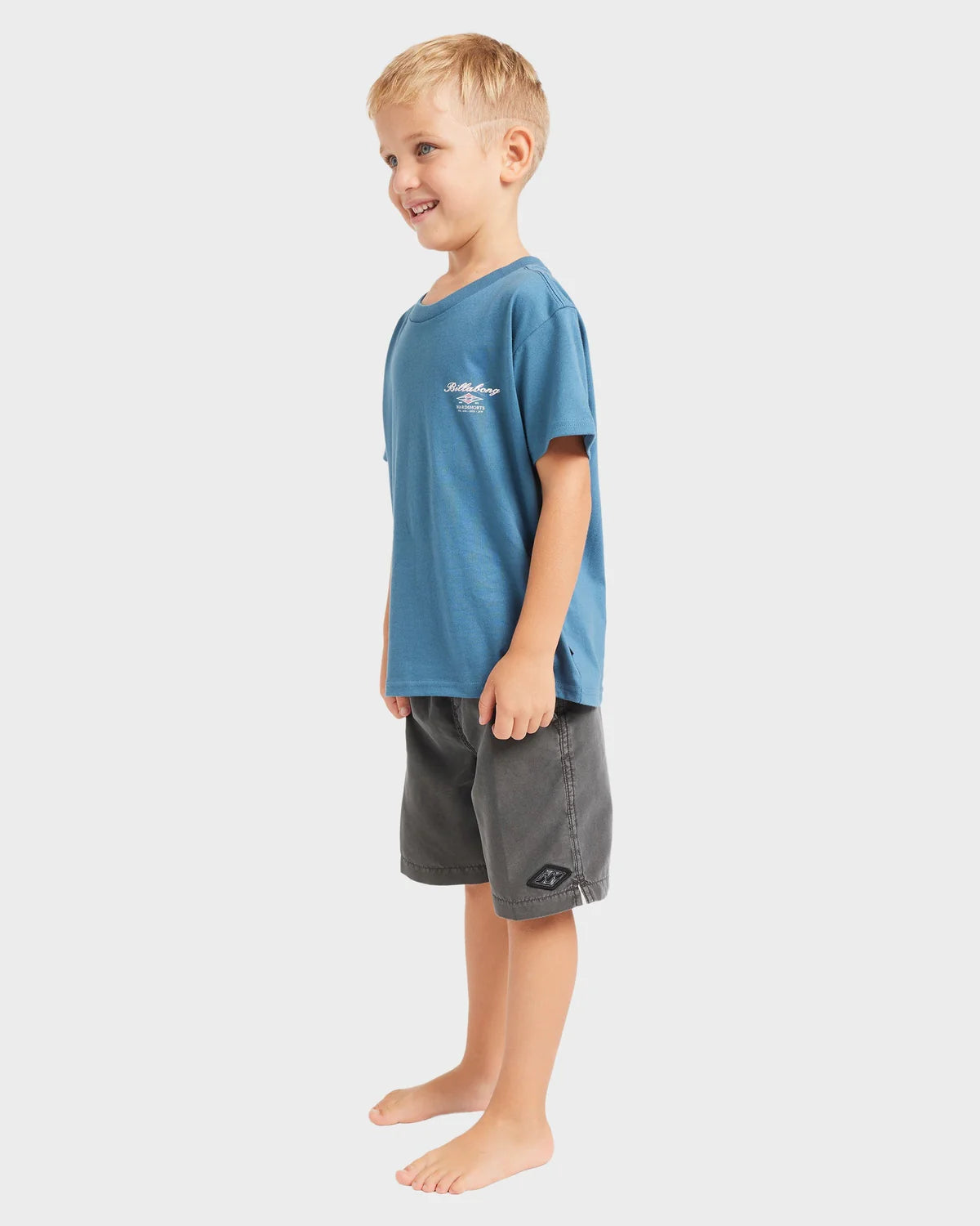 BILLABONG BOYS CROSSBOARDS T-SHIRT COTTON GRAPHIC TEE FOR LITTLE GROM REAL TEAL