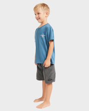 BILLABONG BOYS CROSSBOARDS T-SHIRT COTTON GRAPHIC TEE FOR LITTLE GROM REAL TEAL