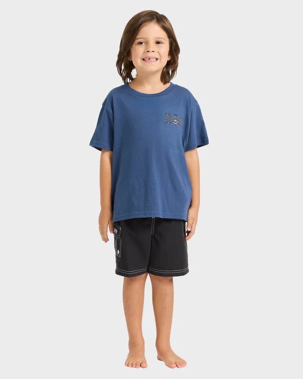 BILLABONG BOYS HERITAGE ARCH T-SHIRT KIDS SURF TEE NAVY 0-7