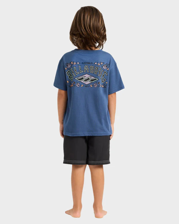 BILLABONG BOYS HERITAGE ARCH T-SHIRT KIDS SURF TEE NAVY 0-7
