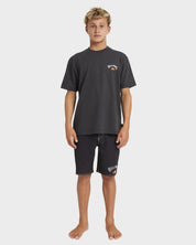 BILLABONG BOYS OTIS FLAG T-SHIRT – CHARCOAL