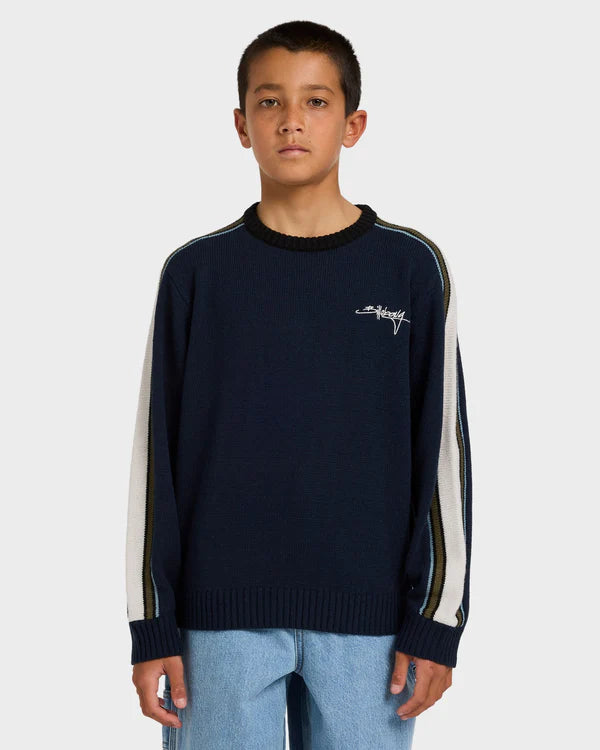 BILLABONG BOYS SCRIPT SWEATER NAVY