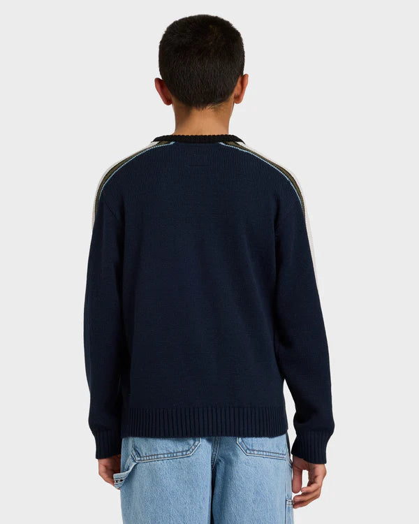 BILLABONG BOYS SCRIPT SWEATER NAVY